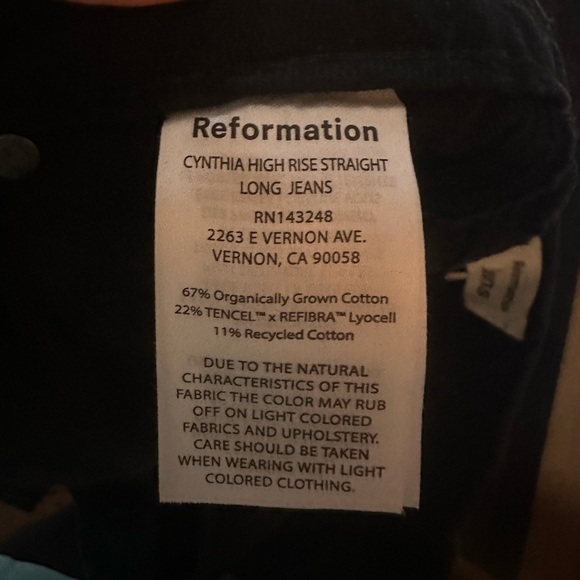 Reformation Cynthia Stretch High Rise Straight Jeans - Picture 4 of 4